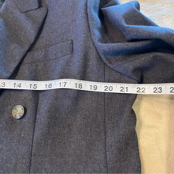 Stephanie Andrews 100% Wool Double Breasted Blazer, Size 14, Gray, Jacket - Picture 6 of 8